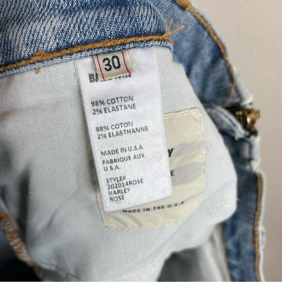 Baldwin Blue Denim Floral Harper Exposed Zipper Raw Hem Jeans NWT 30 - Picture 8 of 9